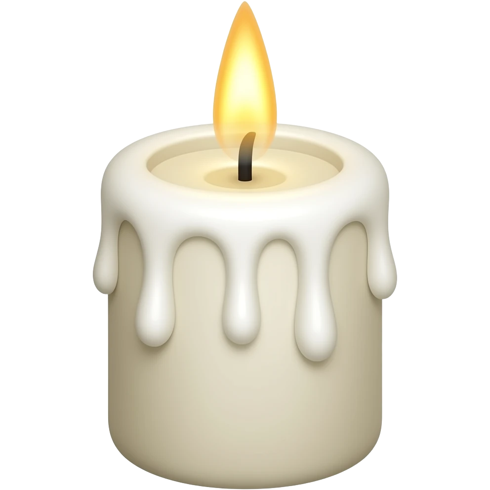 white melting dripping wax candle flow emoji