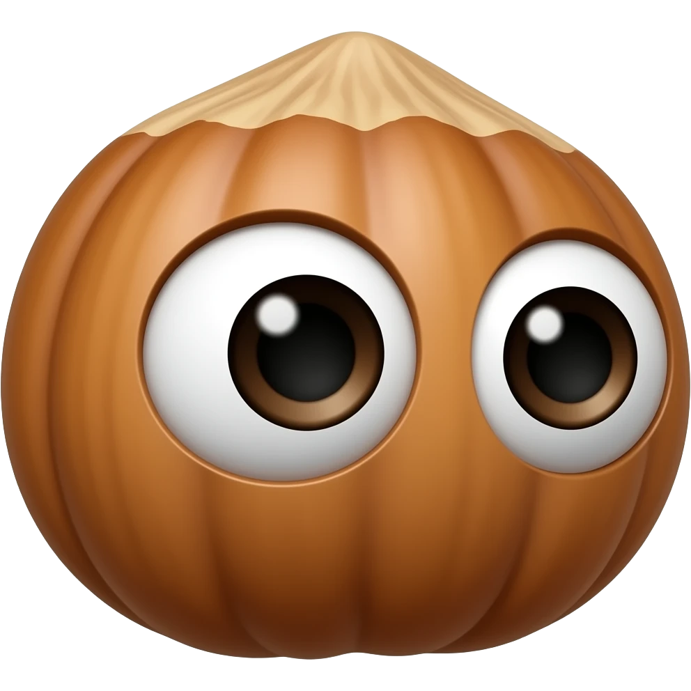 Hazelnut with eyes emoji