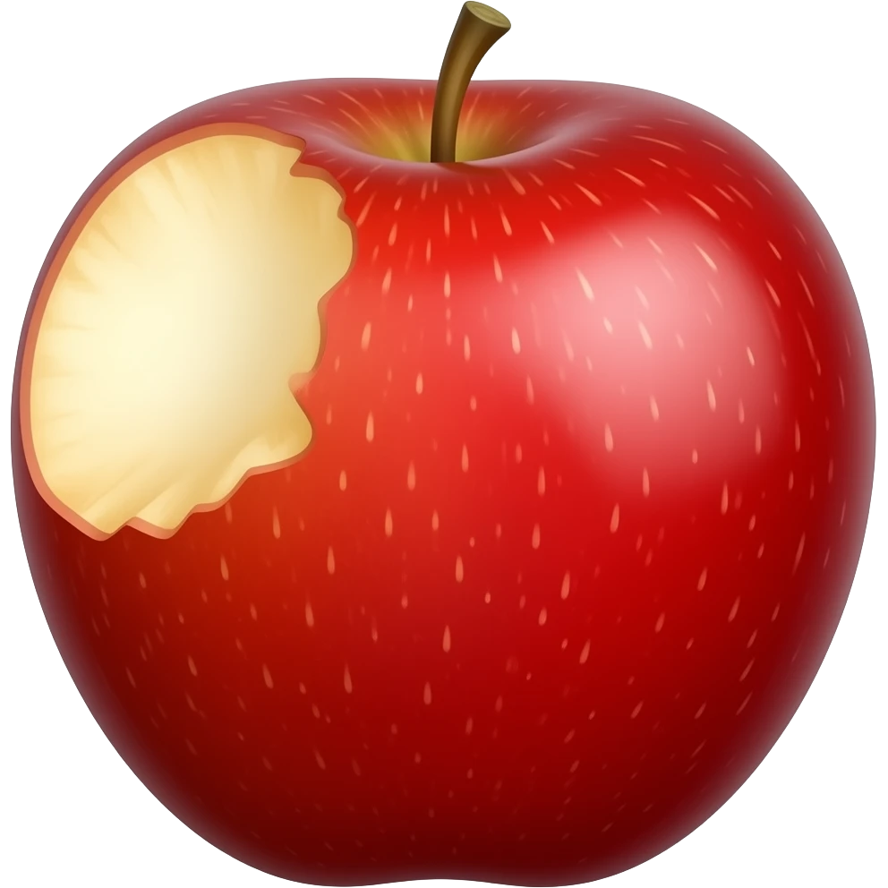 Fait moi un emoji d’une pomme croqué emoji