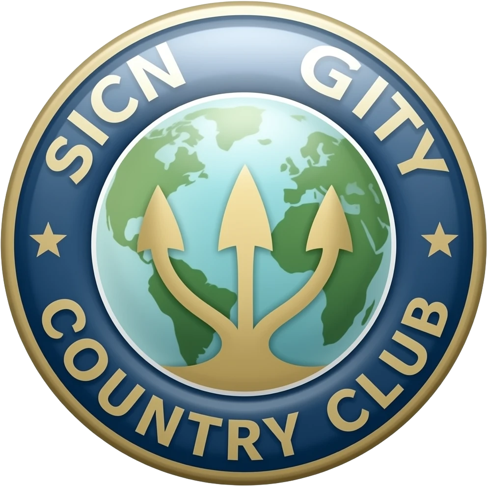 Skin city country club logo on a badge emoji
