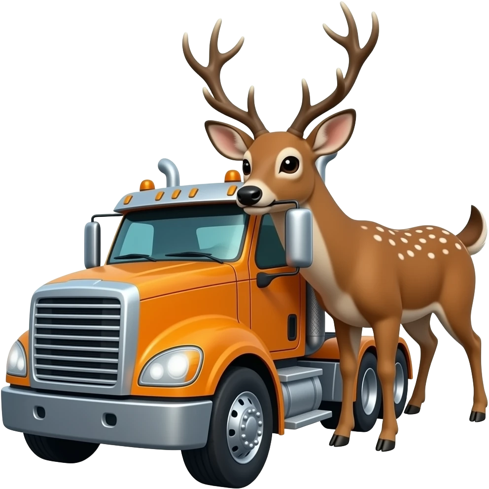 truck hitting a deer emoji