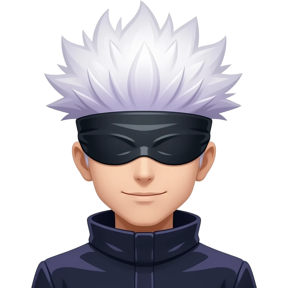 Make him wear a blindfold but he is gojo Saturo emoji