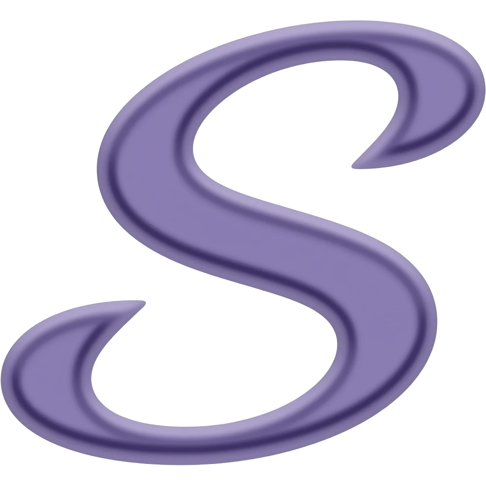 purple letter capital s in cursive style emoji