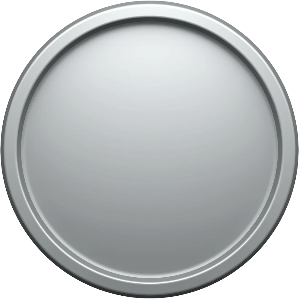 3d Silver Coin no markings casual game icon emoji
