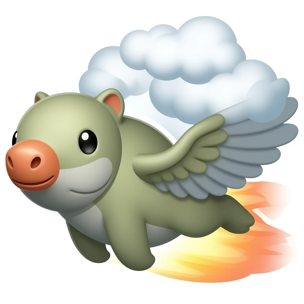 اين استيكر را در حال پرواز بساز emoji