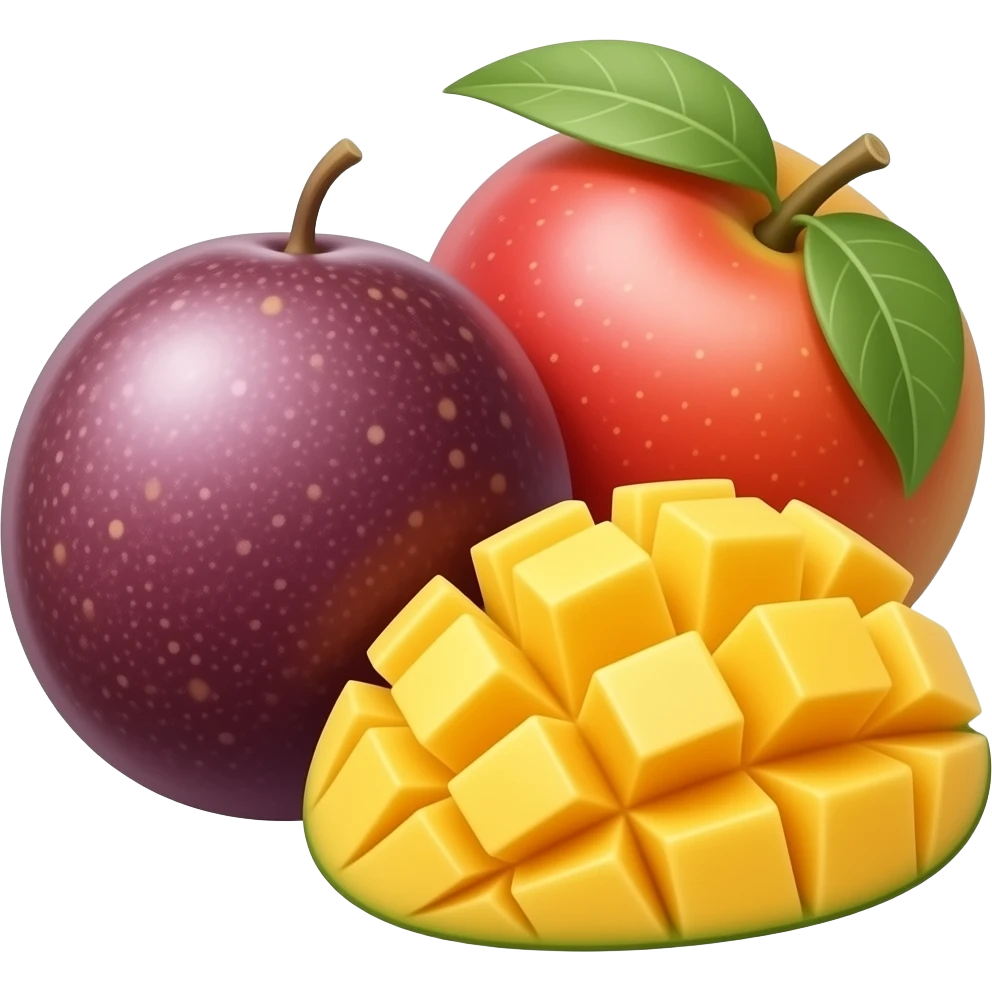 Passion fruit + mango emoji