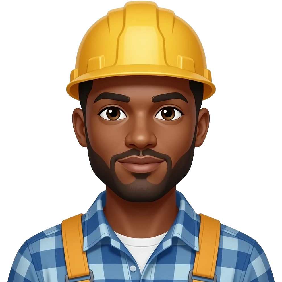 Buff black man who is a roofer emoji
