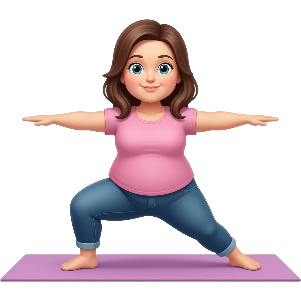 Plus size brunette doing yoga emoji