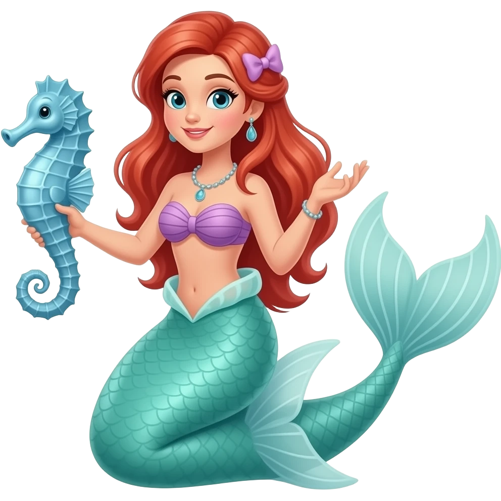 Mermaid hold seahorse emoji