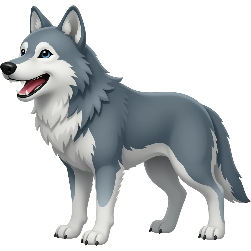 Wolf laughing emoji