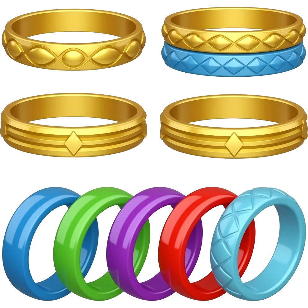 Colourful 11 bangles emoji