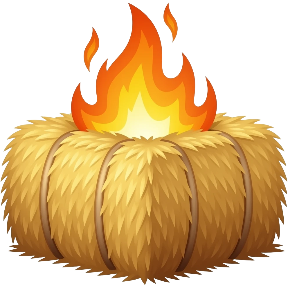 hay on fire emoji