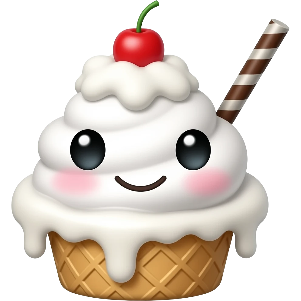 kawaii shaved ice emoji, dessert, simple icon emoji