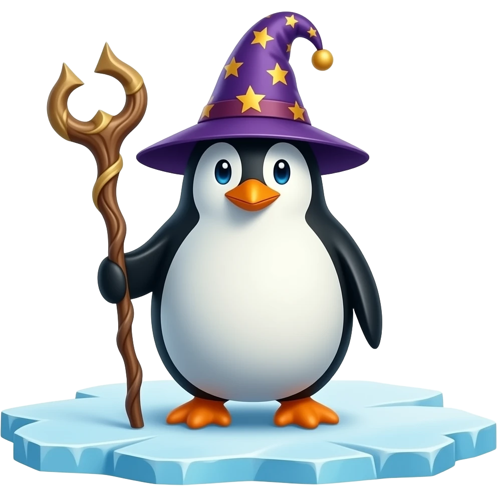 Penguin Wizard emoji