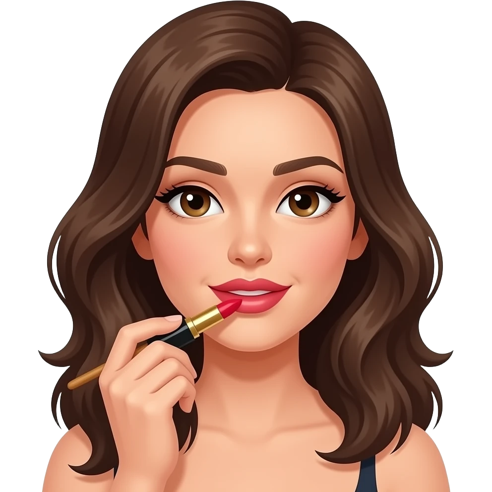 Sexi mujer pintándose los labios con pintalabios 💄 emoji
