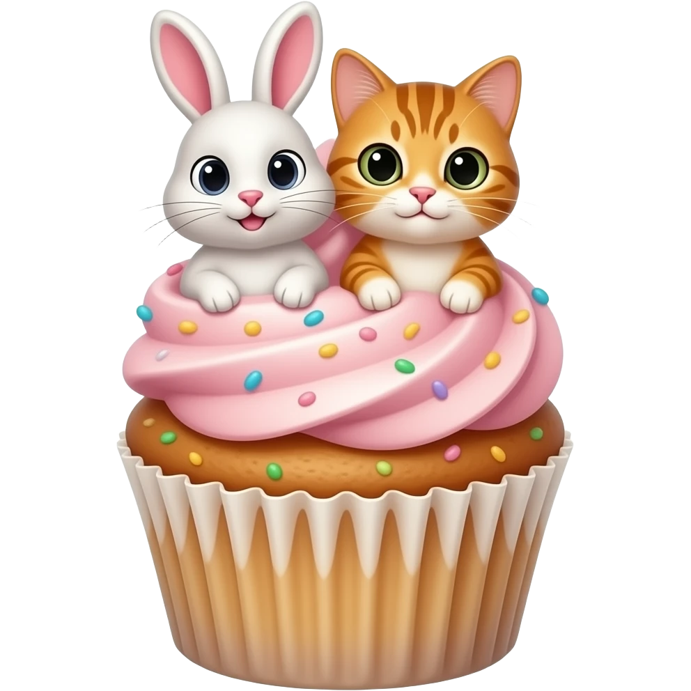 Bunny cat cupcake 🐰🐱 emoji