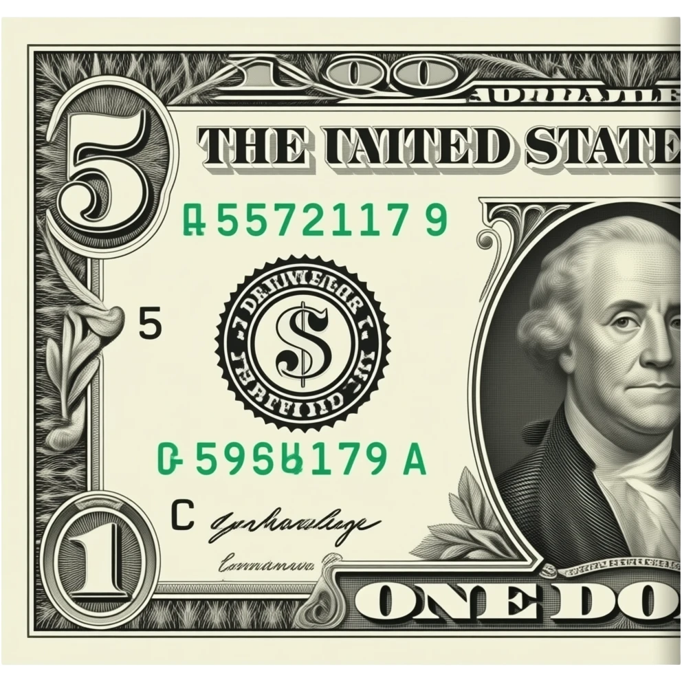 A five dollar bill, $5, Five Dollars, 5 dollars emoji