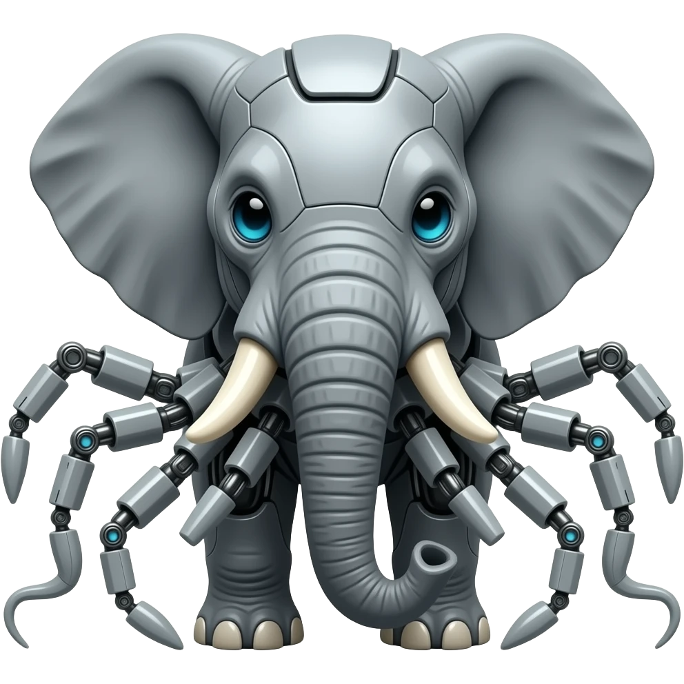 Elephant mech with robot tentacles emoji