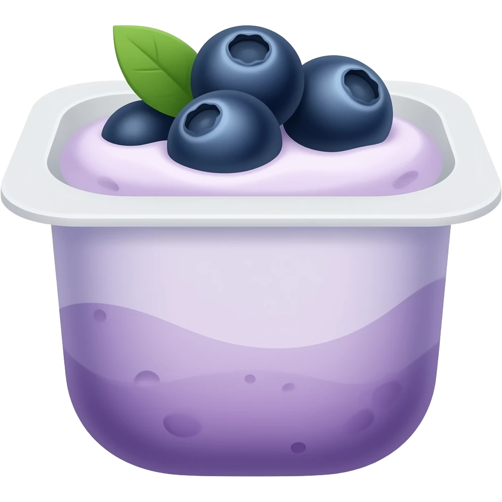 Container of blueberry yogurt emoji