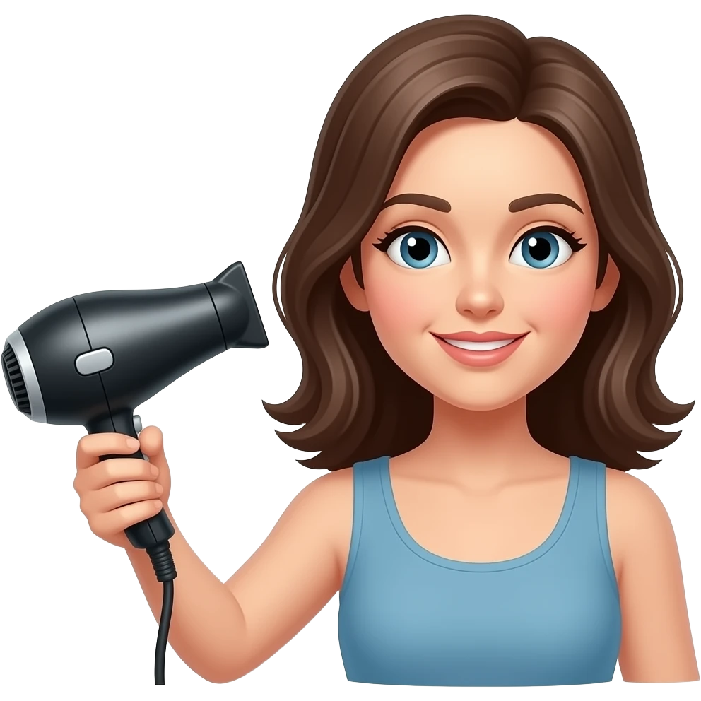 헤어드라이기 여자 emoji