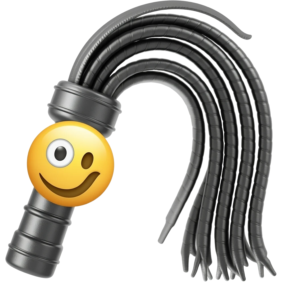 A classic style whip in the style of an emoji on an Apple device emoji