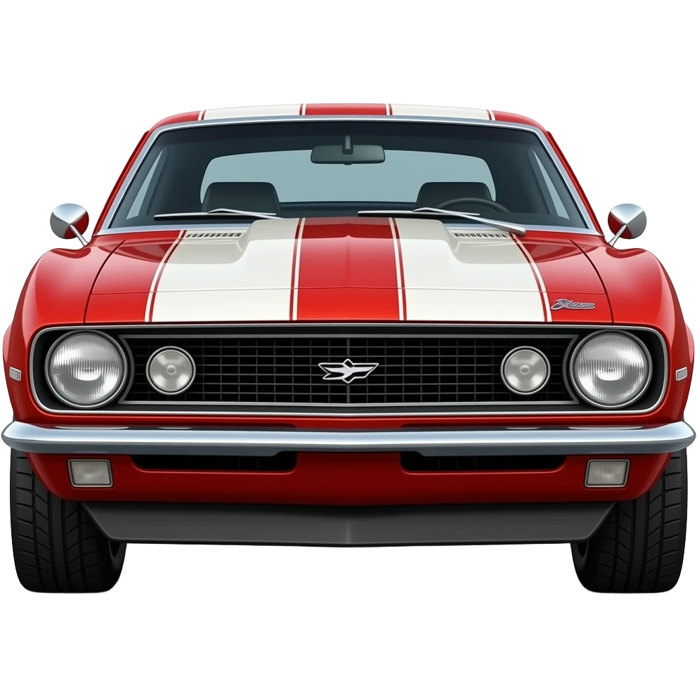 red 1968 camaro , hyper real, highly detailed emoji