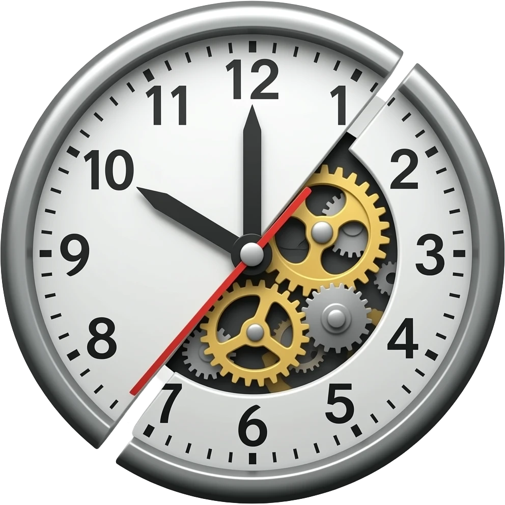 clock face sliced up emoji