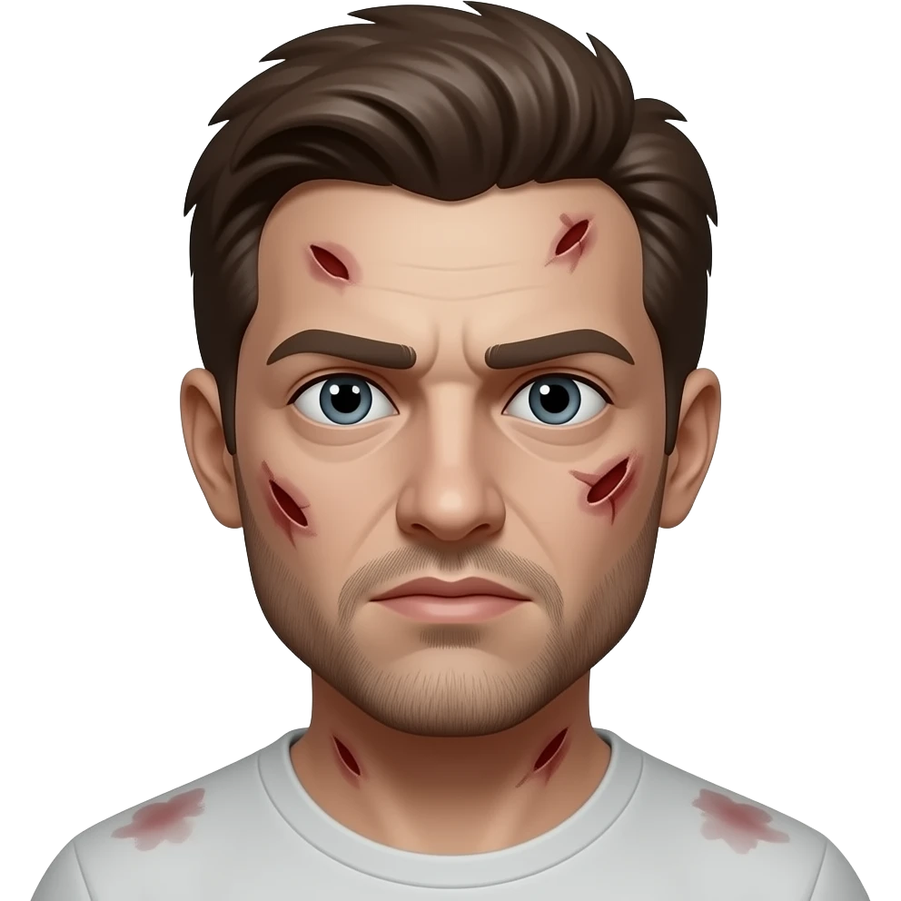 just a head, zombieland survivor, a little infected look, just give the head, remove the shoulders and neck emoji