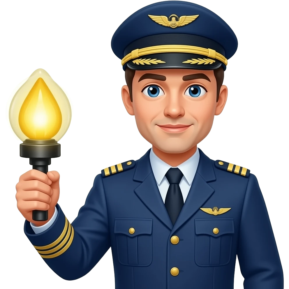 pilot hold a runway light emoji