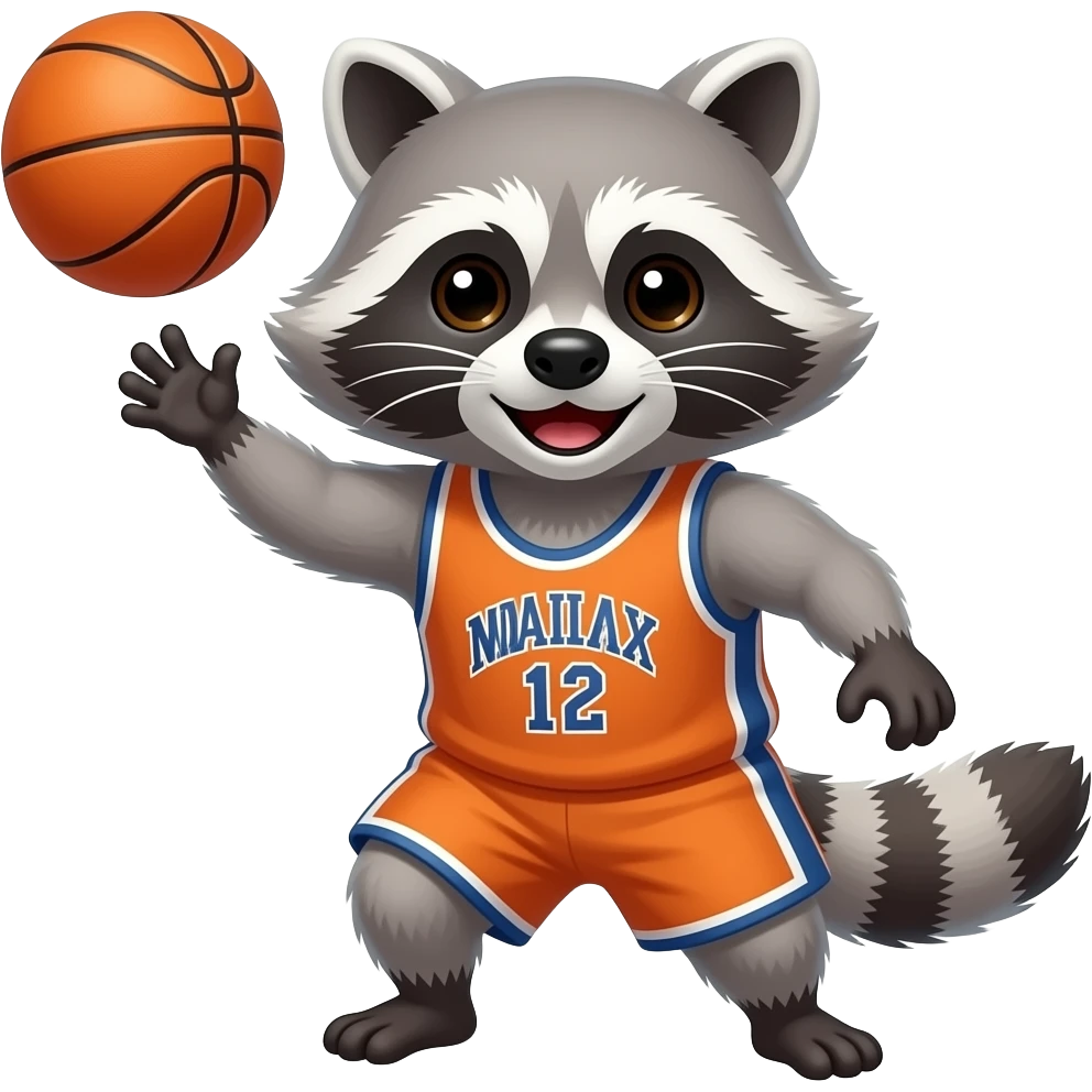 raccoon playing basketball emoji