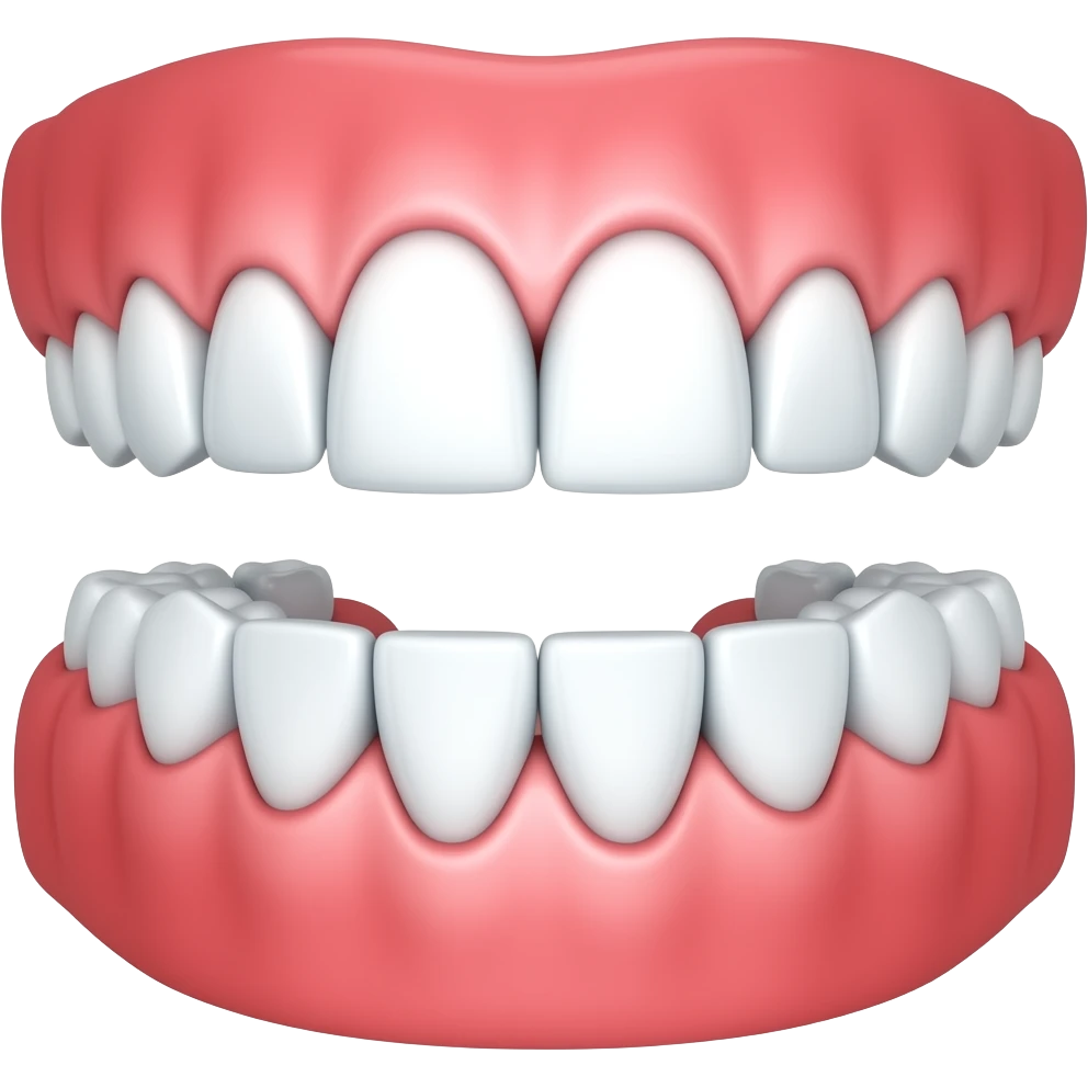 Emoji de dentadura con dientes blancos dos dentaduras emoji