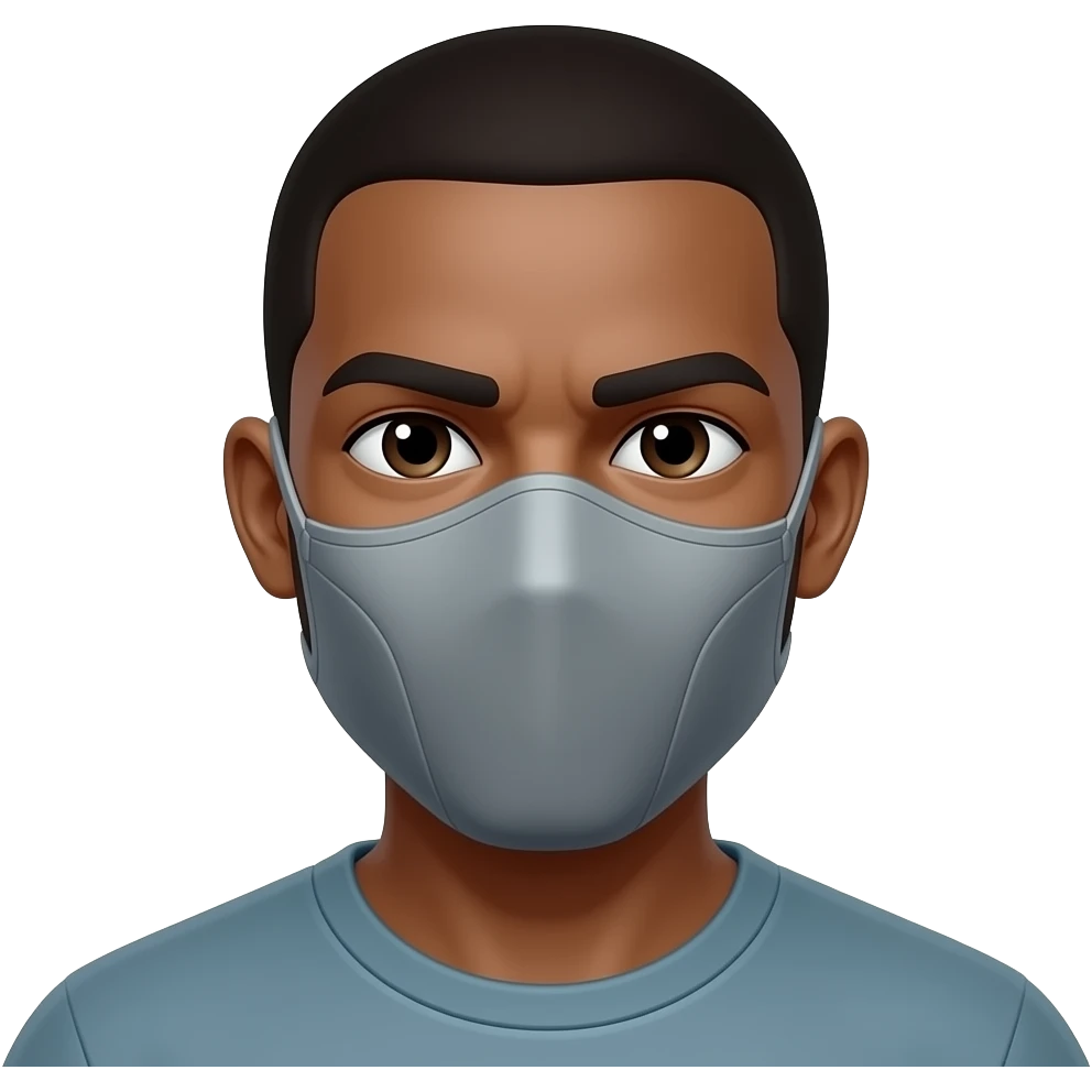 Thug man head with mask and emoji