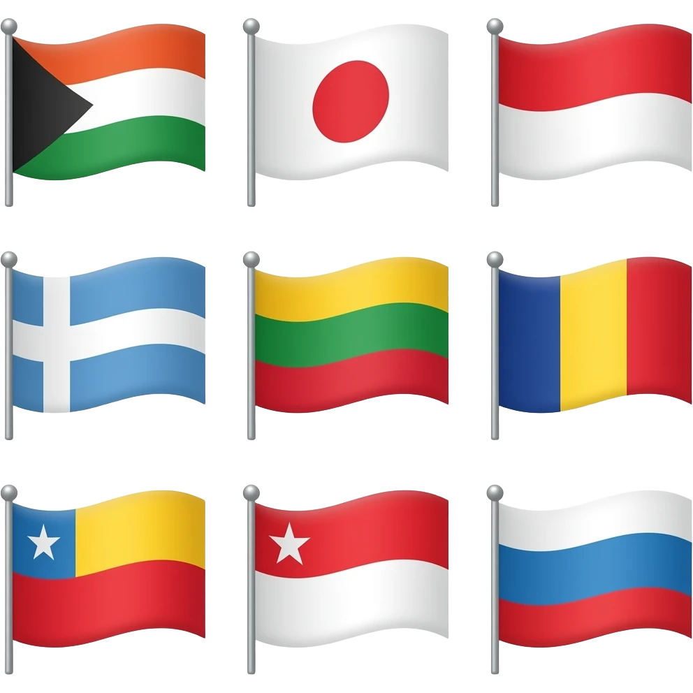 Different flag shapes emoji