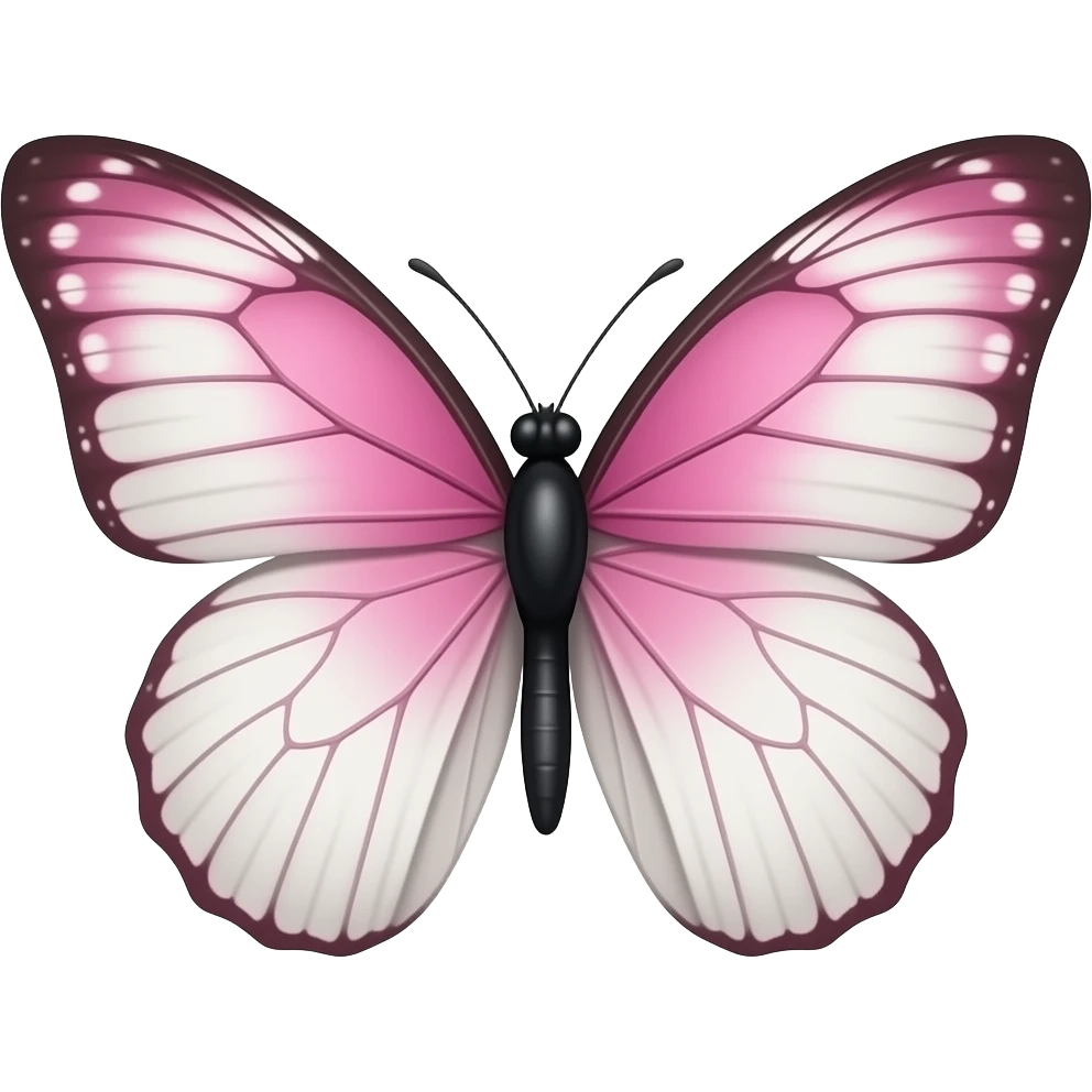 borboleta rosa com branco sem cara emoji