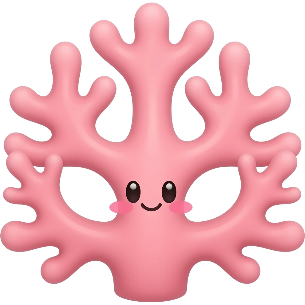 Cute coral emoji saying LOL emoji
