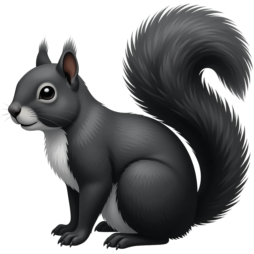 Black and gray squirell emoji