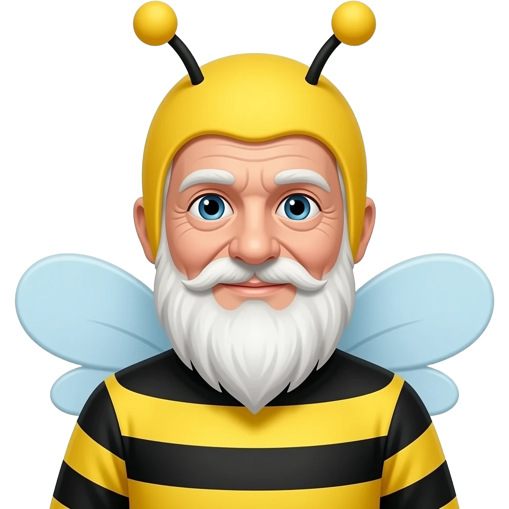 old man wearing bee costume emoji