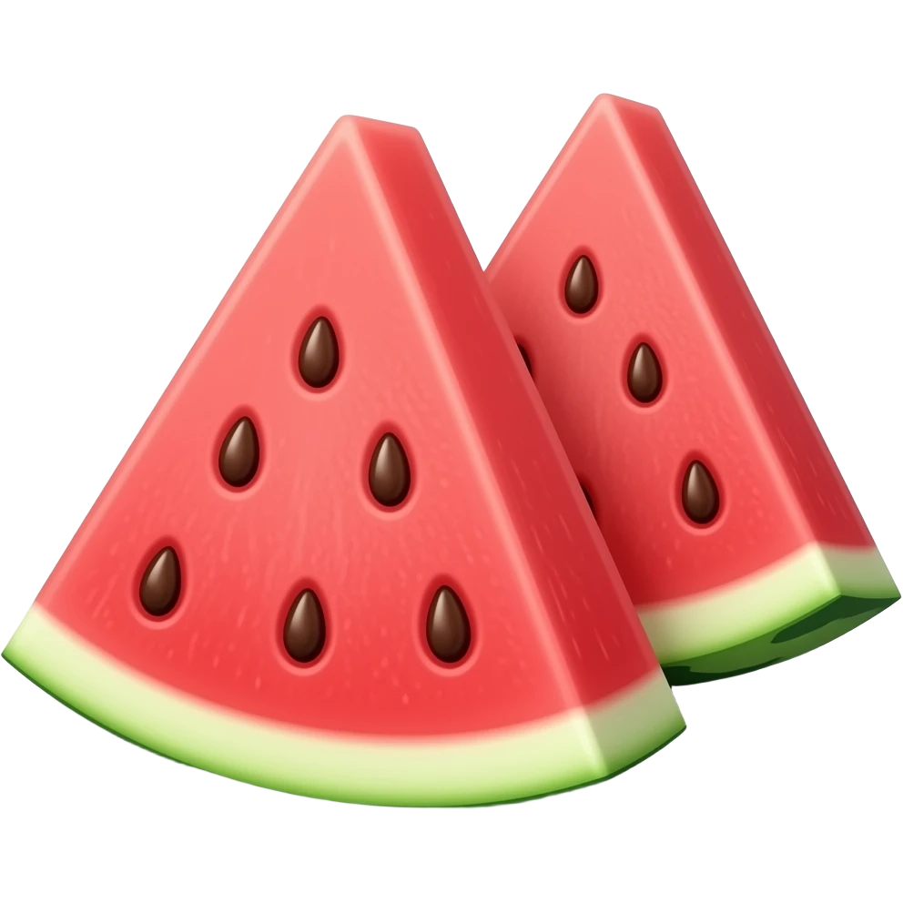 WATERMELON IN TRIANGLE PIECES IN A WHITE PLATE emoji