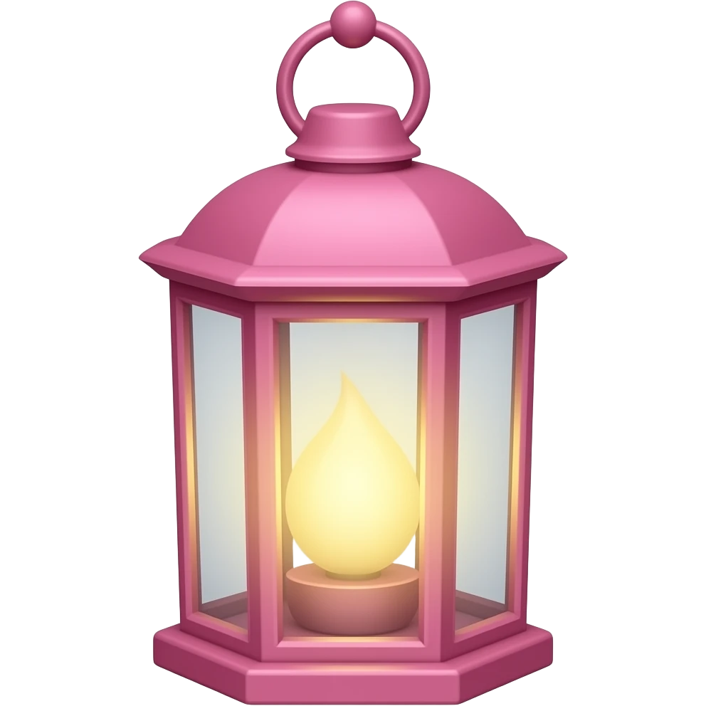 Pink lighted lantern emoji