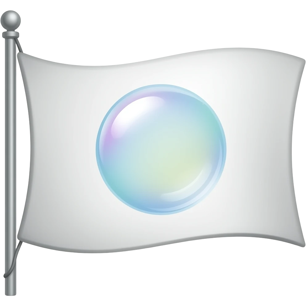 White flag with bubble on it emoji