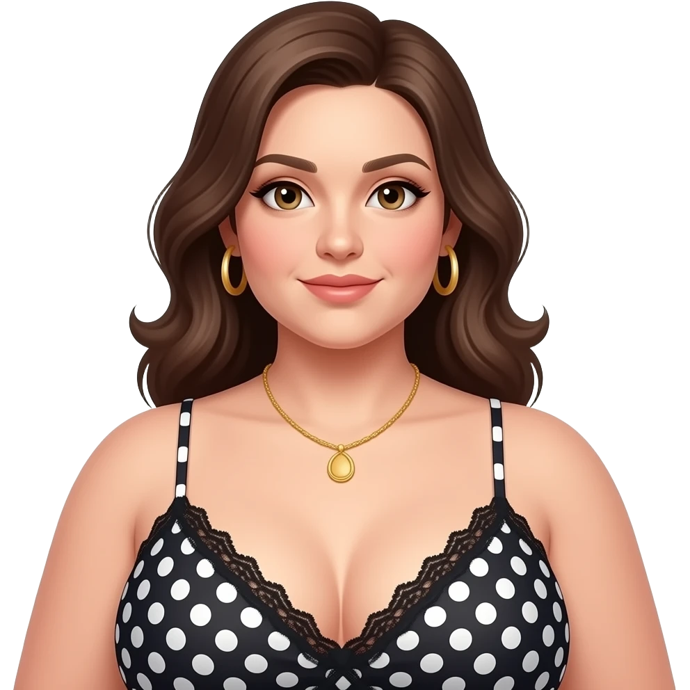 مرأة بدينة. الجسم بيضاء بملابس مغريه emoji