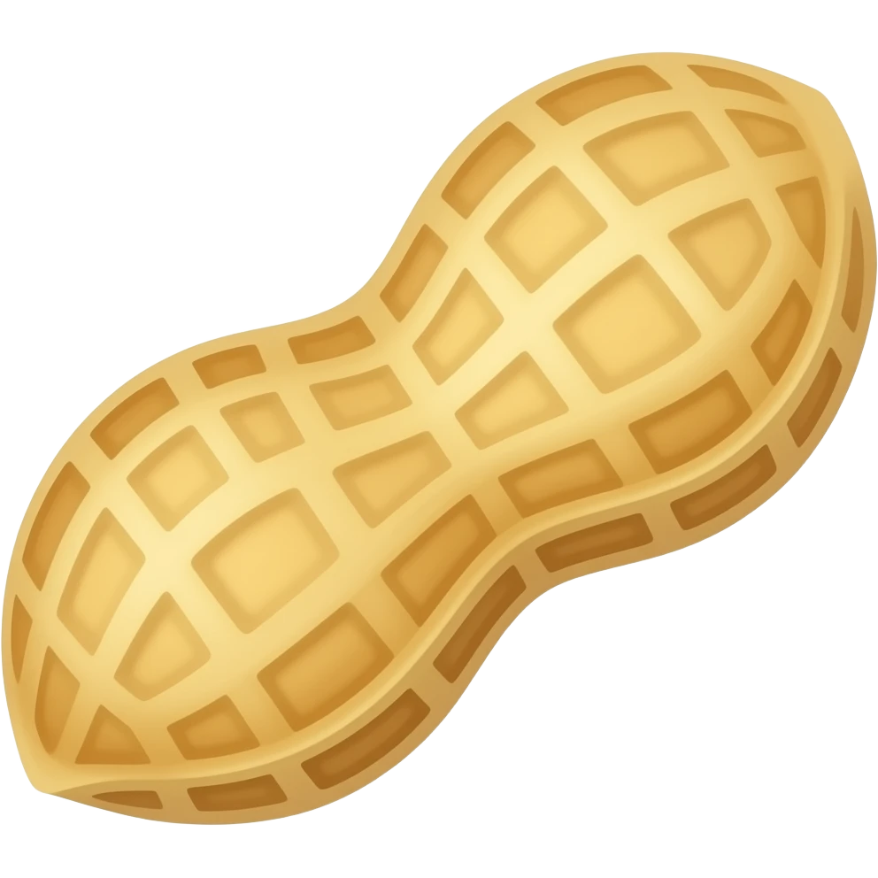 Create high-quality glossy emojis with a vibrant modern style.Make the emojis look premium, shiny, and eye-catching with bright highlights, smooth gradients, soft reflections, and glowing details. Peanut emoji emoji
