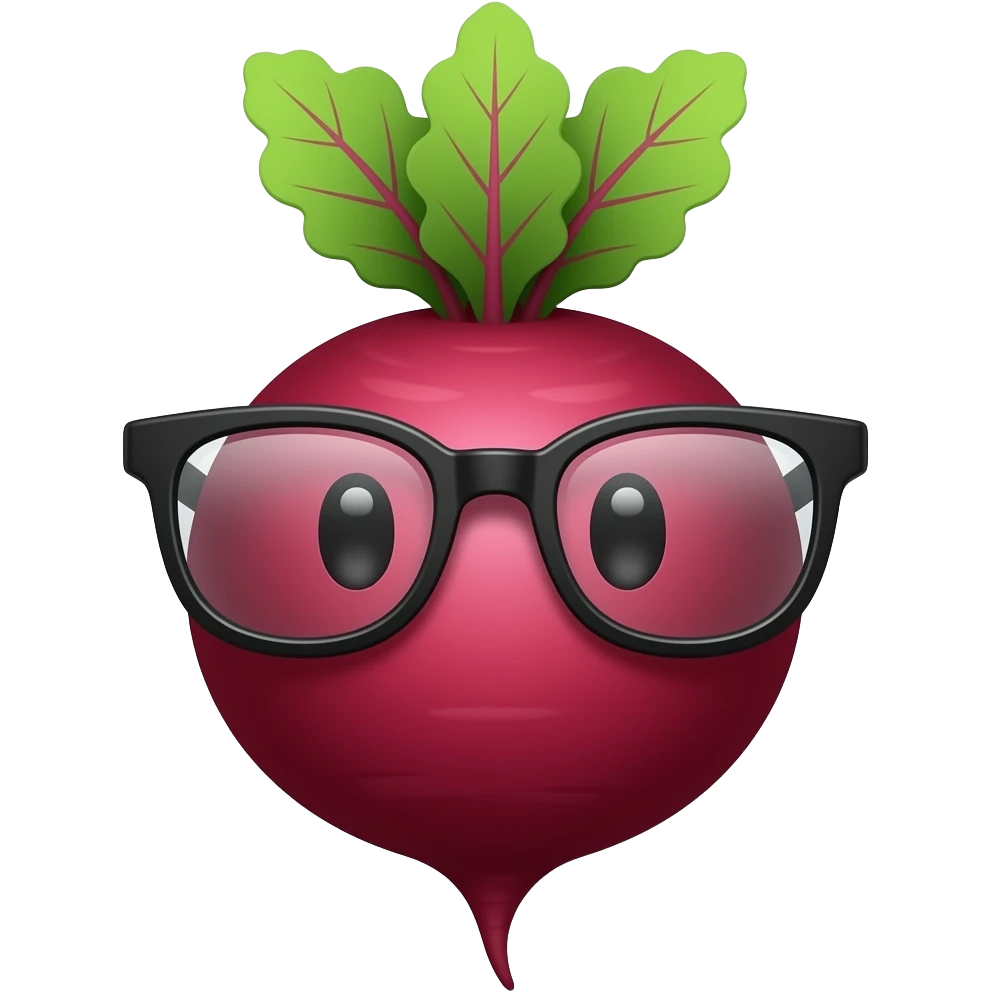 beet using glasses emoji