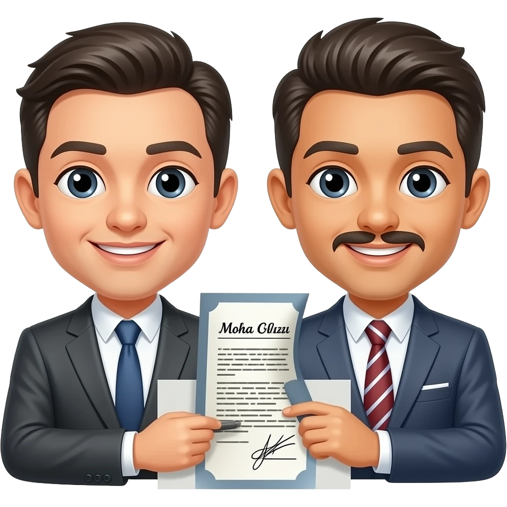 Contrato de matrimonio firmado por Moha y Guizi emoji