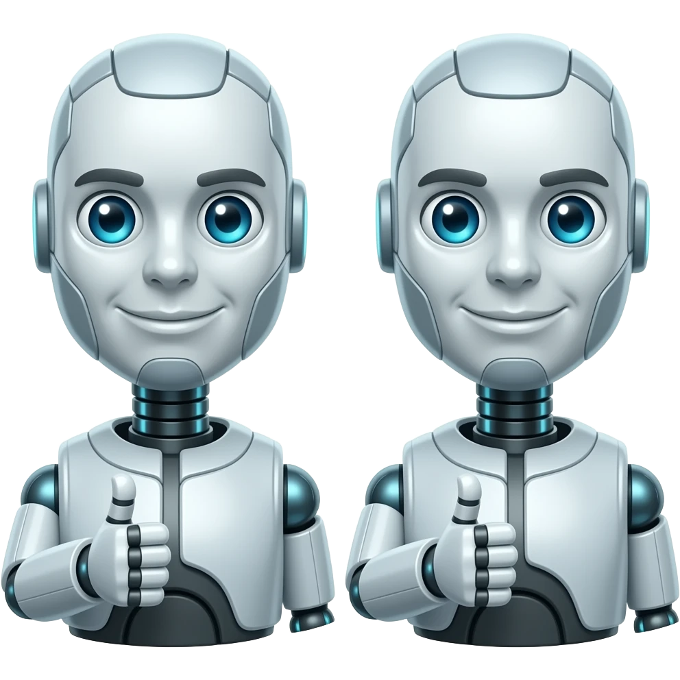two robot thumbs up emoji