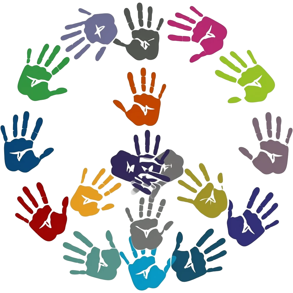 Peace with hand prints emoji
