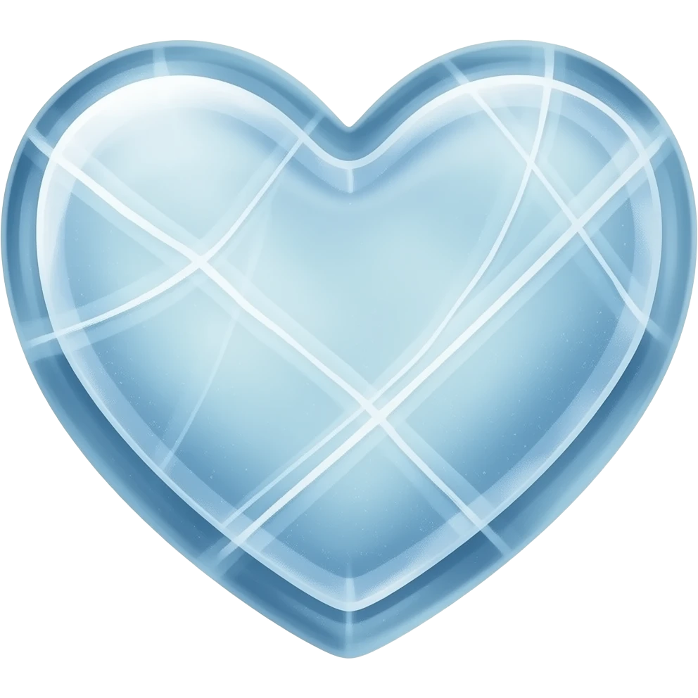 Сделай более реалистичное сердце из байкальского льда в стиле эмоджи emoji