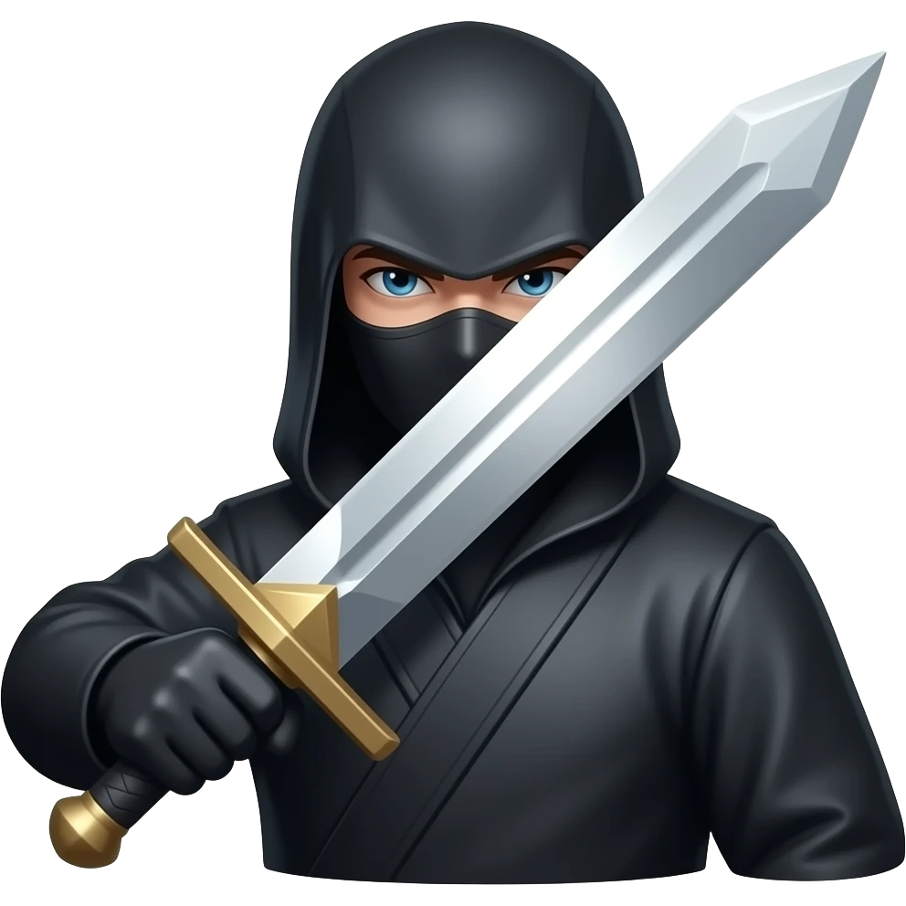 «Фигура с мечом, тёмная, светлая полоса на клинке, эмодзи» emoji