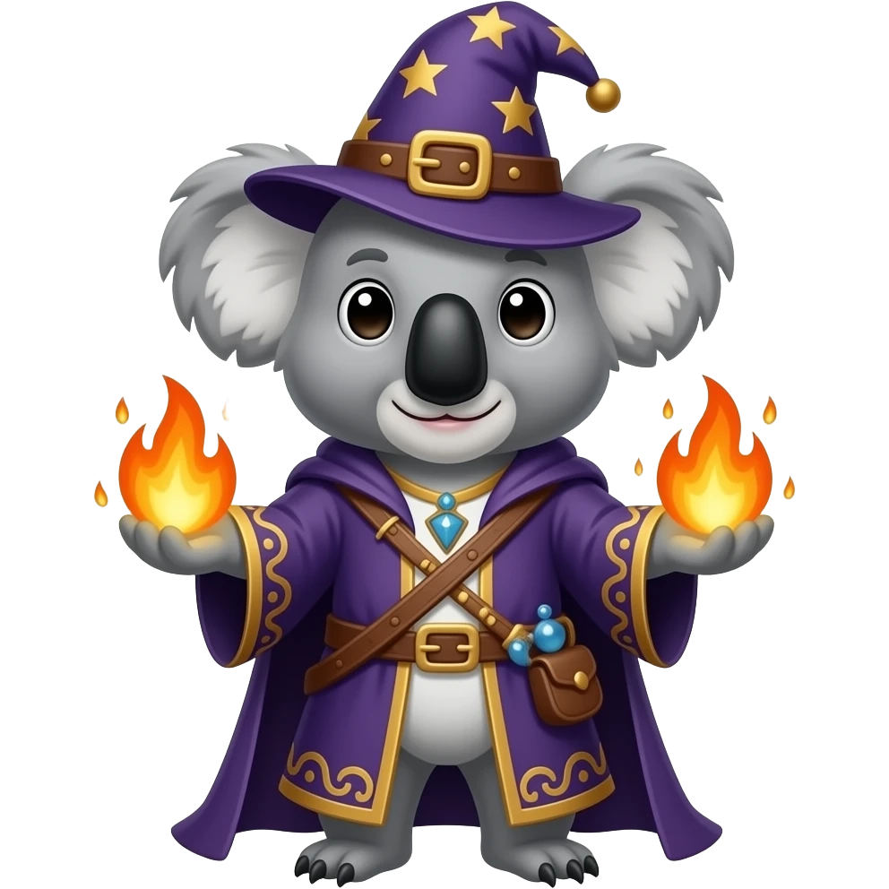 koala fire wizard emoji
