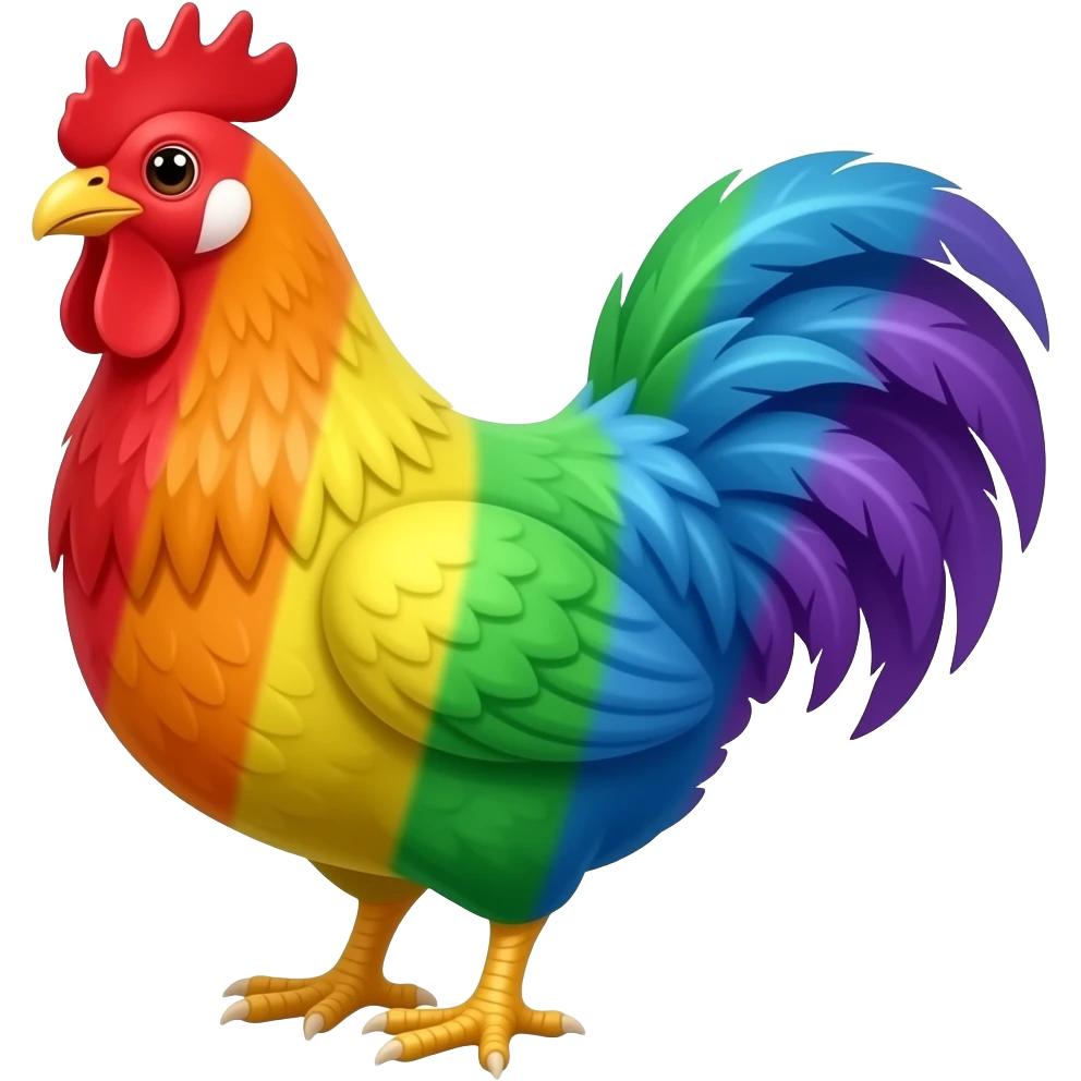 a chicken rainbow emoji